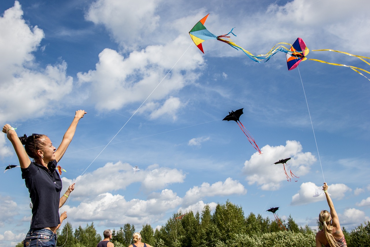 Sky photography with kites